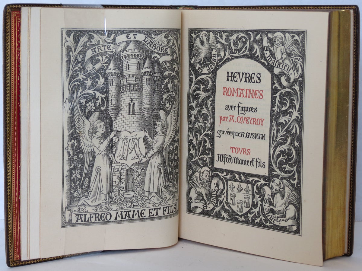 Item #16478 HEURES ROMAINES, avec figures par A. Queyroy gravées par A. Gusman. Book of Hours.