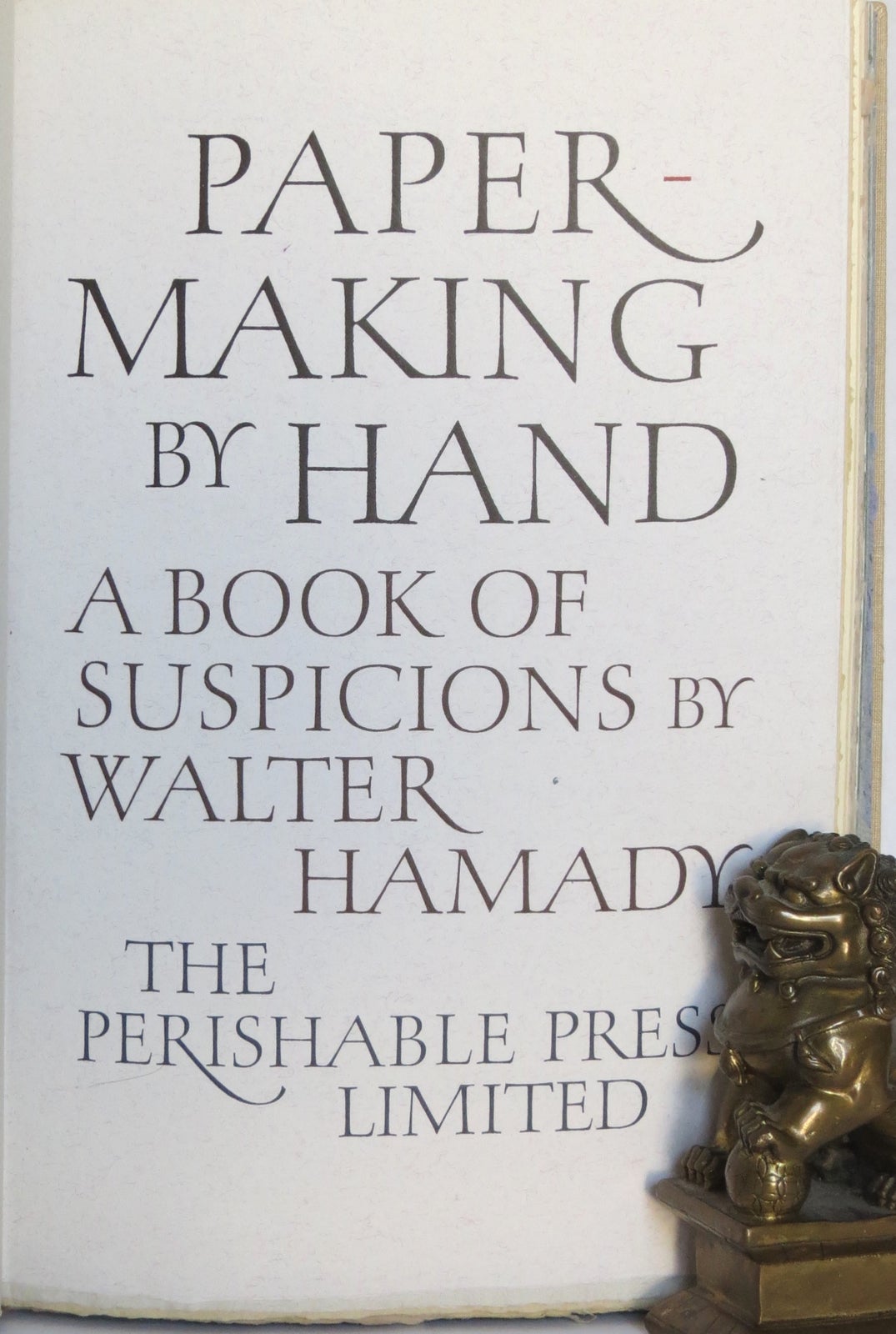 Item #18522 Papermaking by Hand. Walter Hamady.