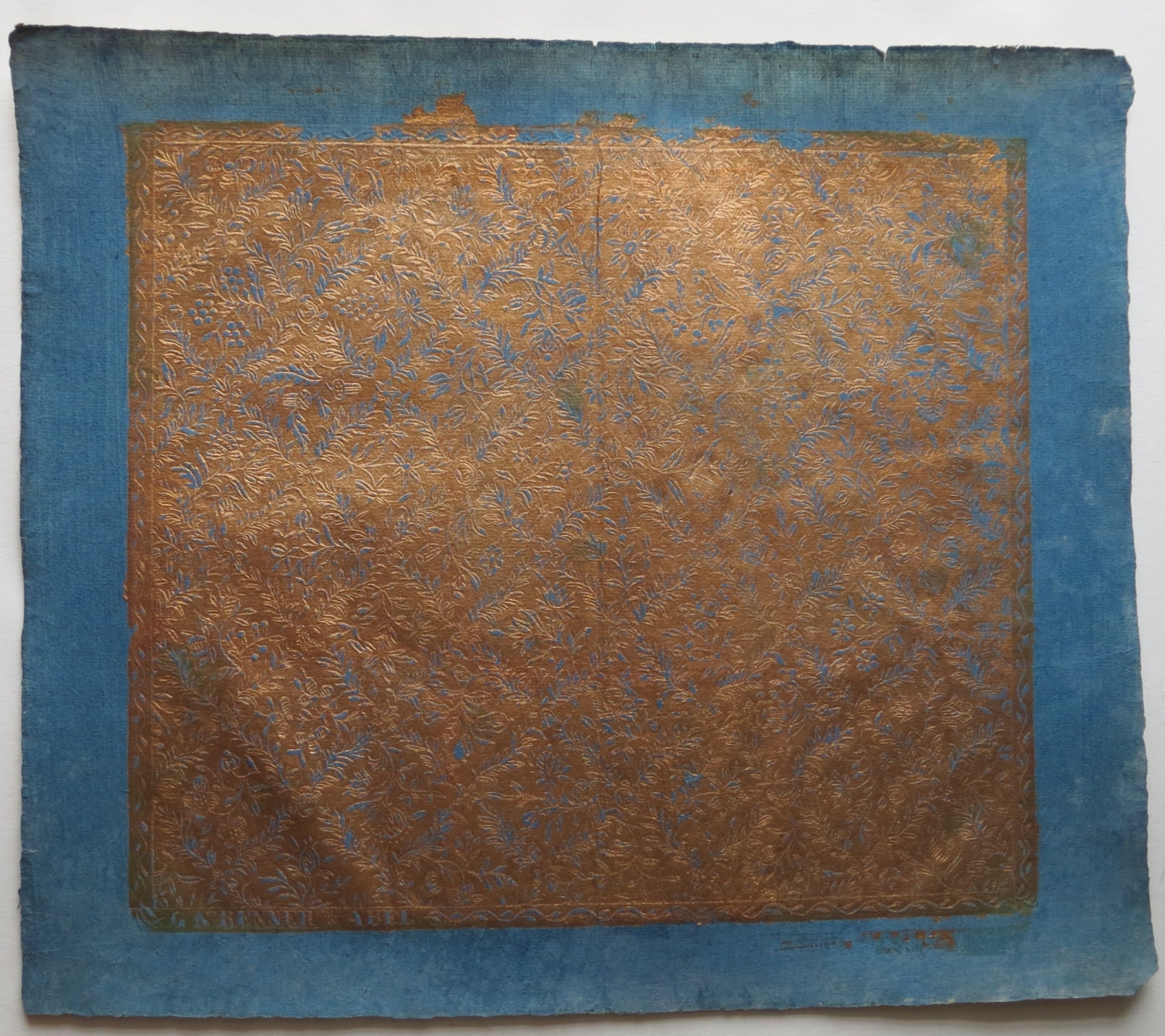 One full sheet of "Dutch gilt" (brocade) paper. G. N. Renner, Abel