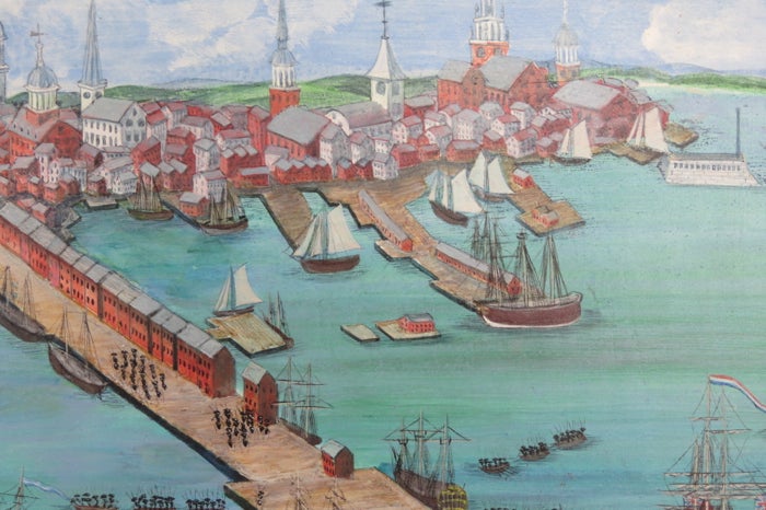 A View of Part of the Town of Boston in New England and British Ships of War Landing their Troops! 1768.