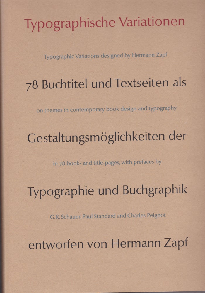 TYPOGRAPHISCHE VARIATIONEN. Hermann Zapf