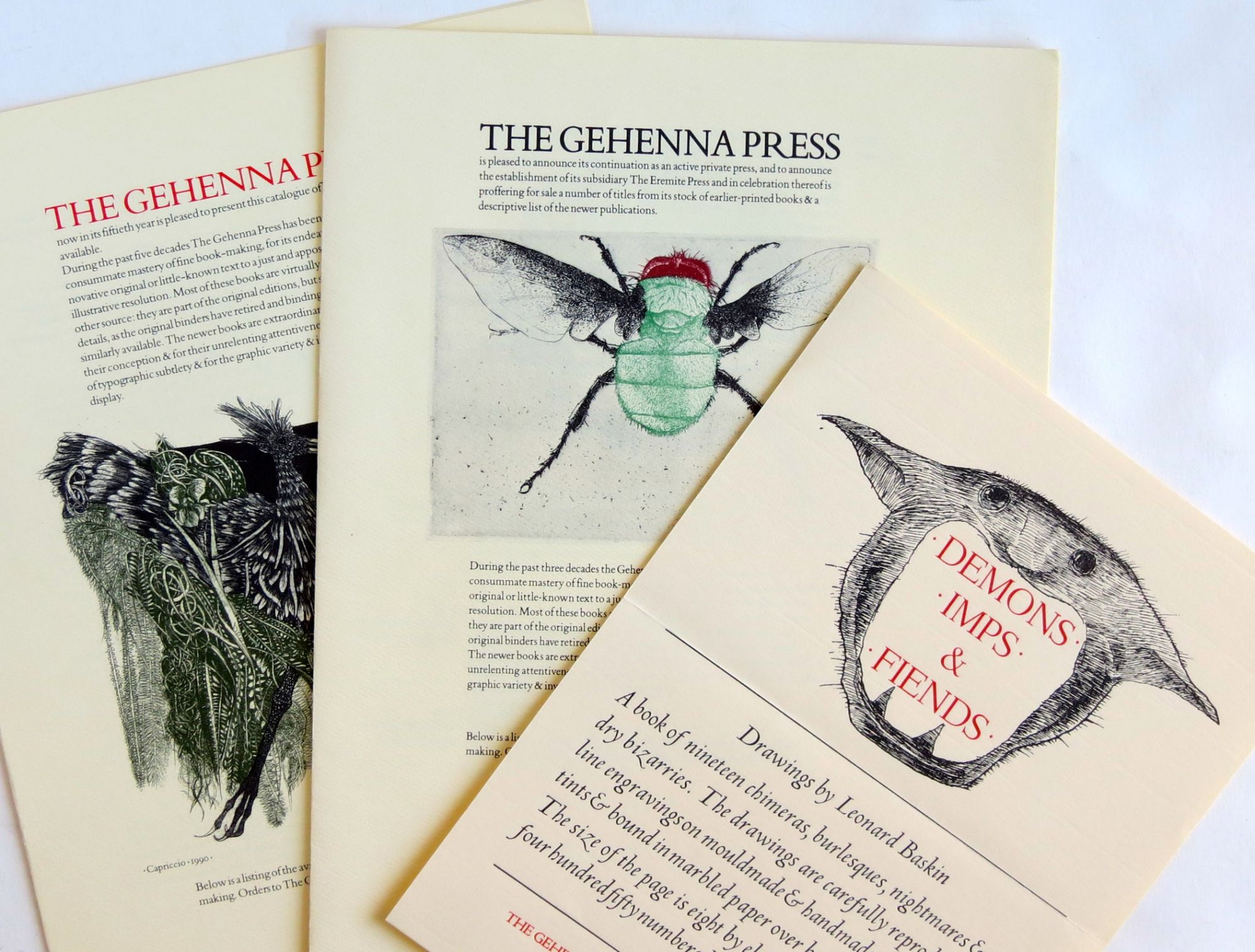 Ephemera--19 pieces: 4 catalogues, 11 prospectuses, & one very early announcement.