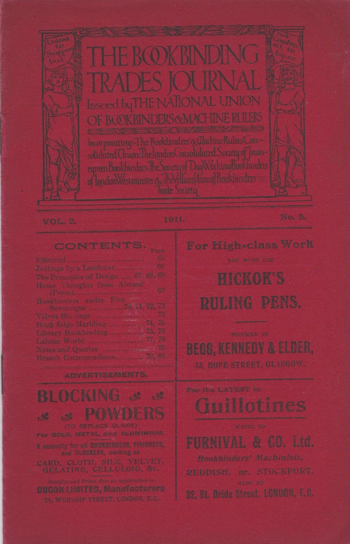 THE BOOKBINDING TRADES JOURNAL. 31 issues. Bookbinding