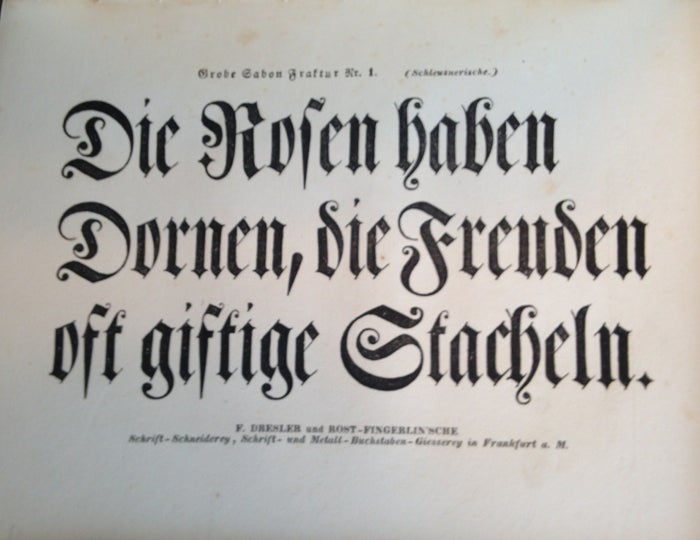 PROBEN Aus der Schriftschneiderei Schrift- und Metall-Buchstaben-Giesserei.